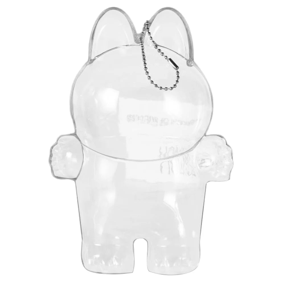 For Labubu Transparent Protective Cover Monster Toy Storage Case Cute Elf Plushie Display Cover for Sitting Party Dolls