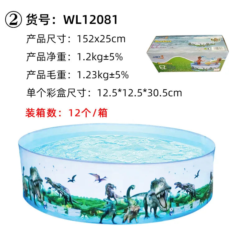 Nuwani PVC Folding Swimming Pool for Kids Toddlers - Non-Inflatable Outdoor Backyard Pool for Adults, Kids, Pets