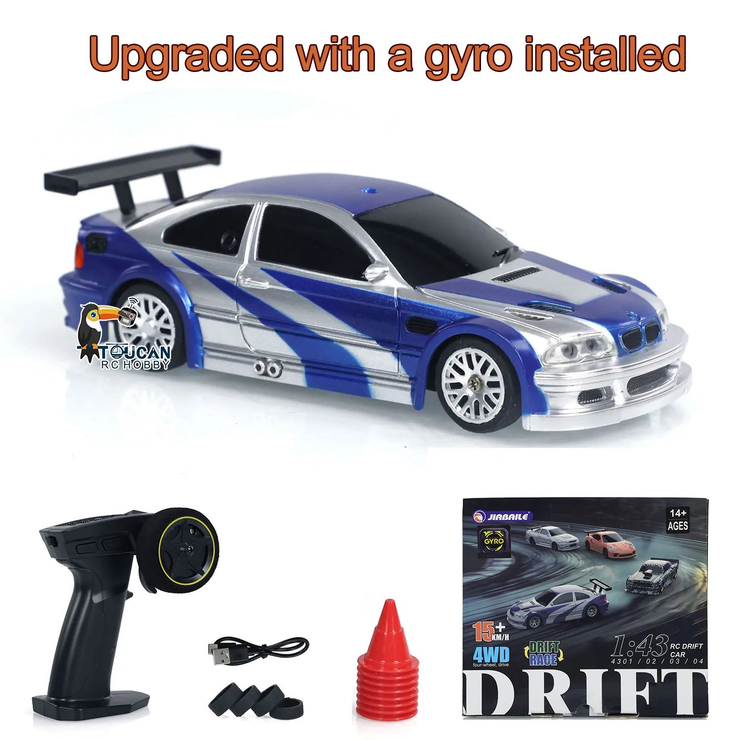 US Stock RC Drift Car 1/43 RTR Race 4WD Gyro Four-wheel Drive Radio Control High Speed Model 2.4G Racing Drifting Cars Toy Model
