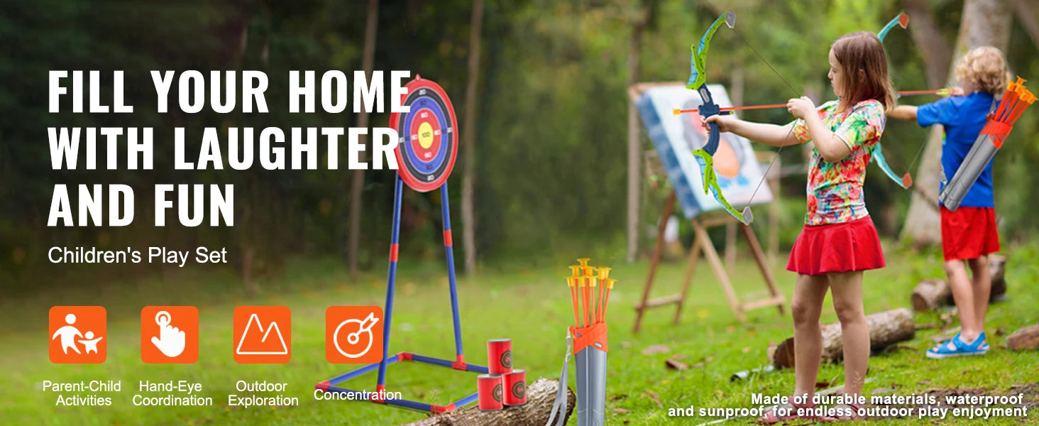 SucceBuy Bow and Arrow Set for Kids 2 Pack LED Archery Set with 20 Arrows 2 Guns Outdoor Toy for Children Boy & Girl 6+ Year Old