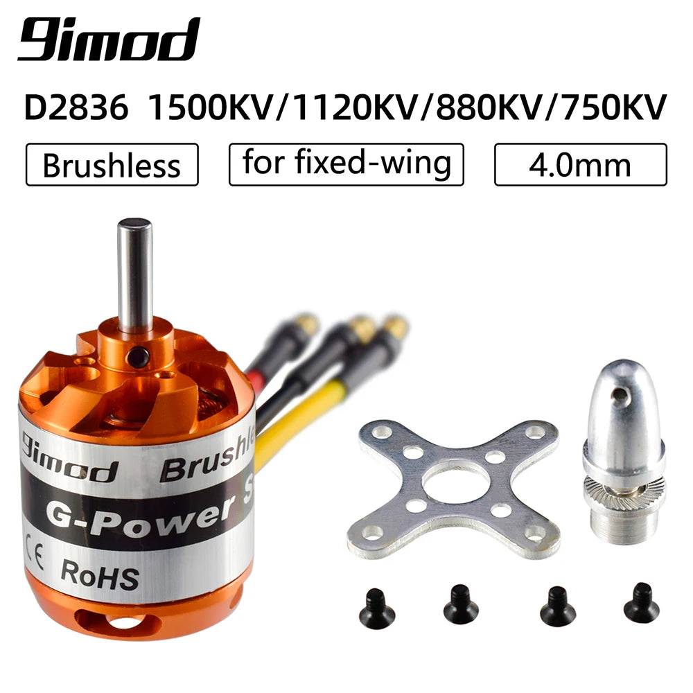 9imod Brushless Motor 2-3/4/5S D2830 D2826 D3548 D3542 D3536 D3530 For RC Mini Multicopters Plane Fixed-wing Aircraft
