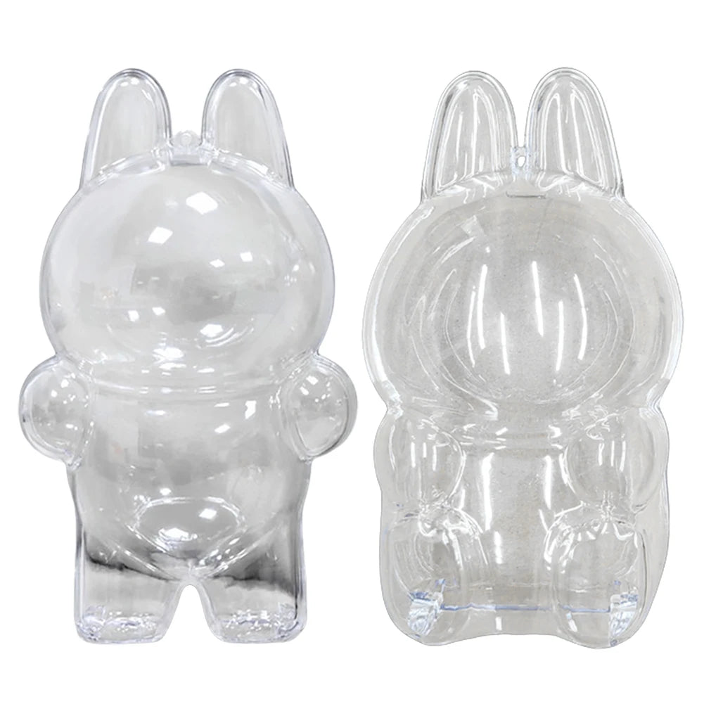For Labubu Transparent Protective Cover Monster Toy Storage Case Cute Elf Plushie Display Cover for Sitting Party Dolls