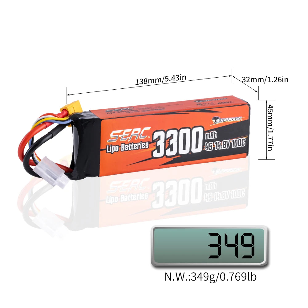 SUNPADOW 2S 3S 4S Lipo Battery for 3300mAh 4000mAh 6500 7.4V14.8V 130C TRX RC Buggy Truggy Vehicle Car Tank Monster Truck Hobby