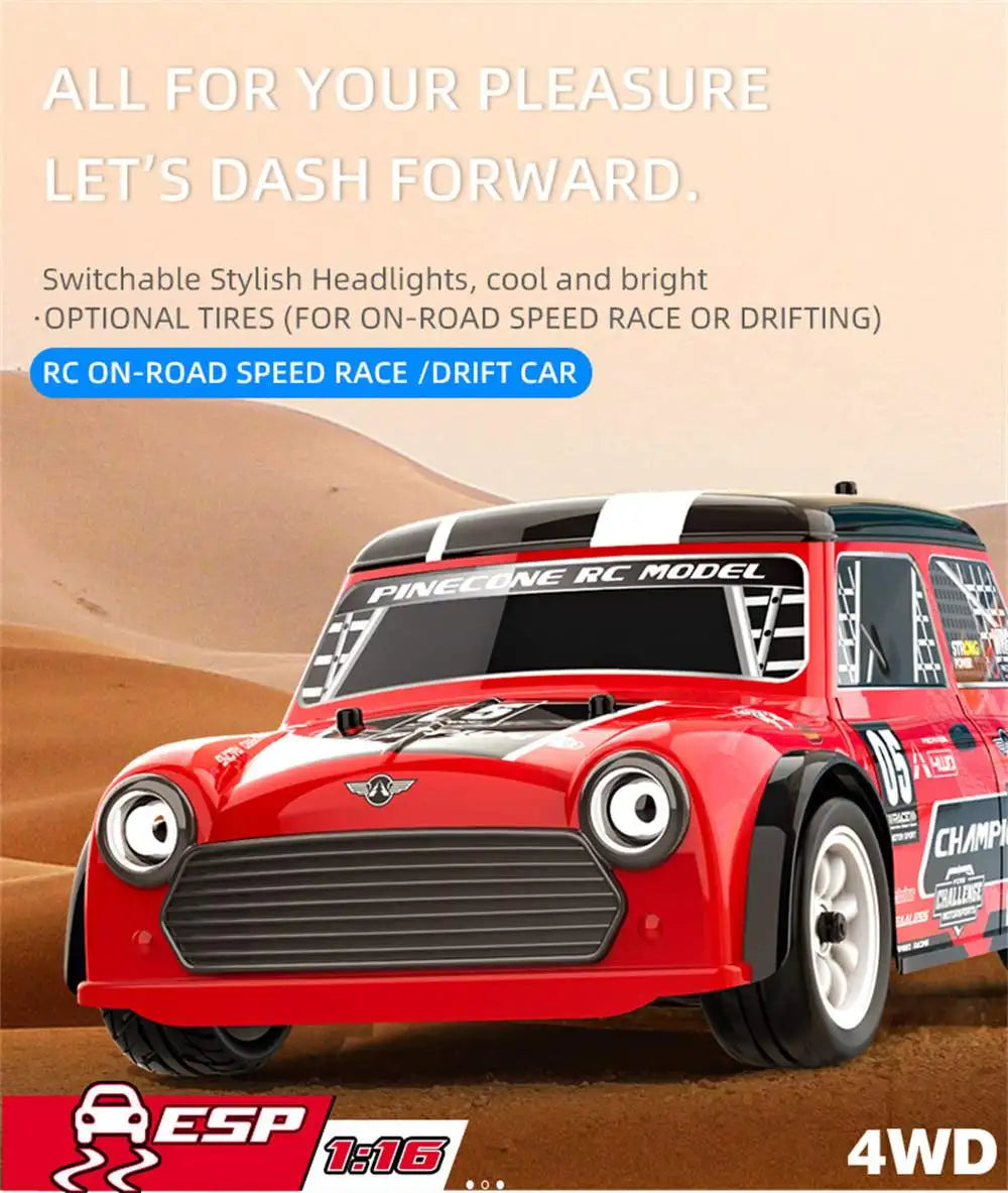 SG PINECONE FOREST 1605/1606 PRO 50km/h High Speed RC Car Brushless 1/16 2.4G 4WD Drift Remote Control Car with LED Lights