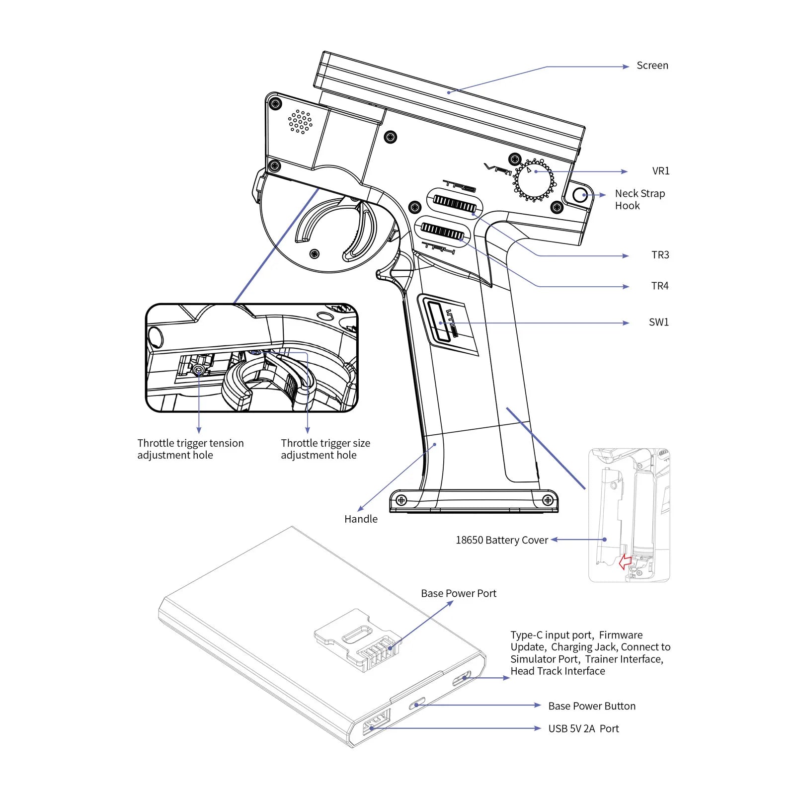 Flysky Noble NB4+ 2.4G 8CH Radio Transmitter Remote Controller with FGR4S Receiver AFHDS 3 Protocol for Remote Control Car Boat