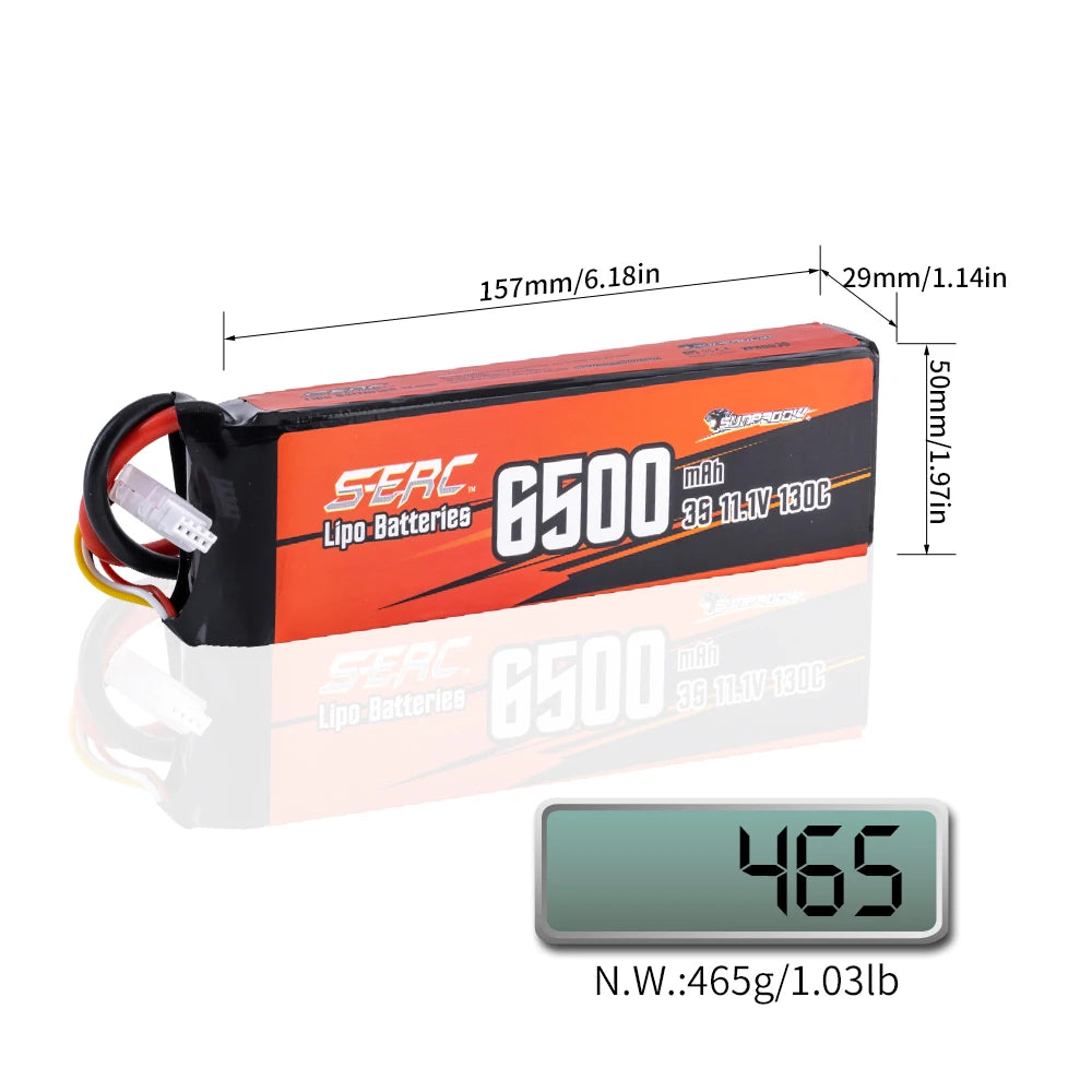 SUNPADOW 2S 3S 4S Lipo Battery for 3300mAh 4000mAh 6500 7.4V14.8V 130C TRX RC Buggy Truggy Vehicle Car Tank Monster Truck Hobby