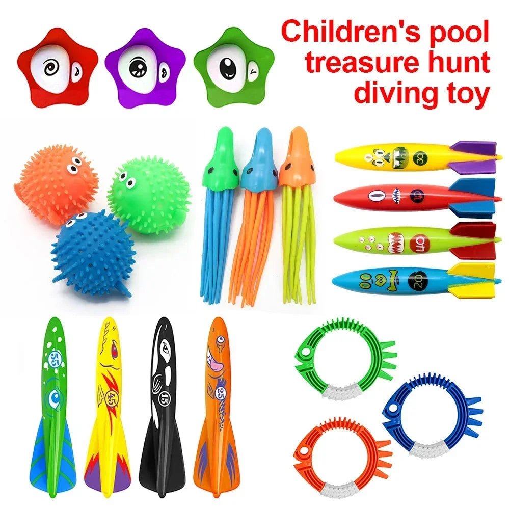 Swimming Diving Toys Children's Fish Dolphin Buoy Pool Treasure Hunt Diving Torpedo Rocket Water Diamond Kids Water Game Toys