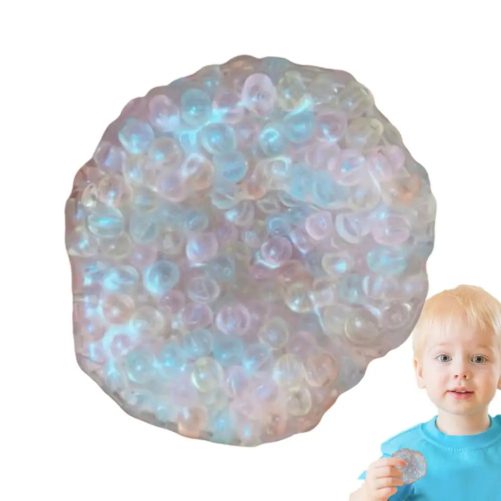 Bead Stress Ball Stress Ball Toy TPR Novelty Shapeable Vacuum Ball Colorful Beads Sensory Fidget Toys Stress Relief For Children