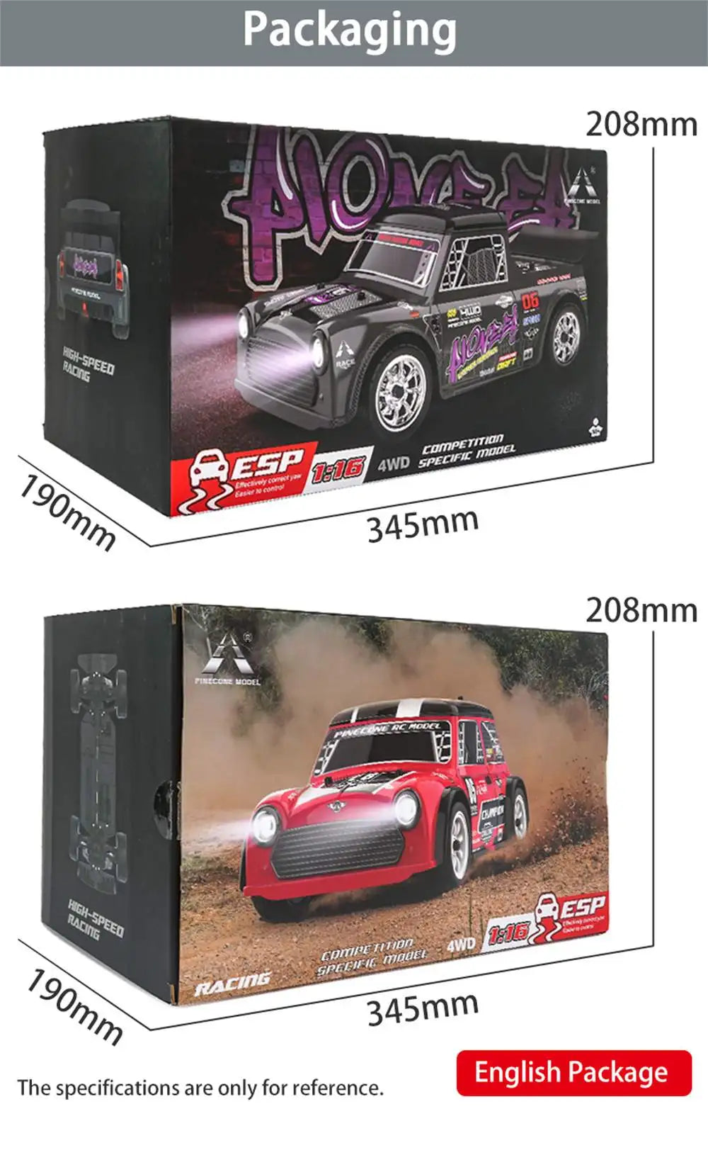 SG PINECONE FOREST 1605/1606 PRO 50km/h High Speed RC Car Brushless 1/16 2.4G 4WD Drift Remote Control Car with LED Lights