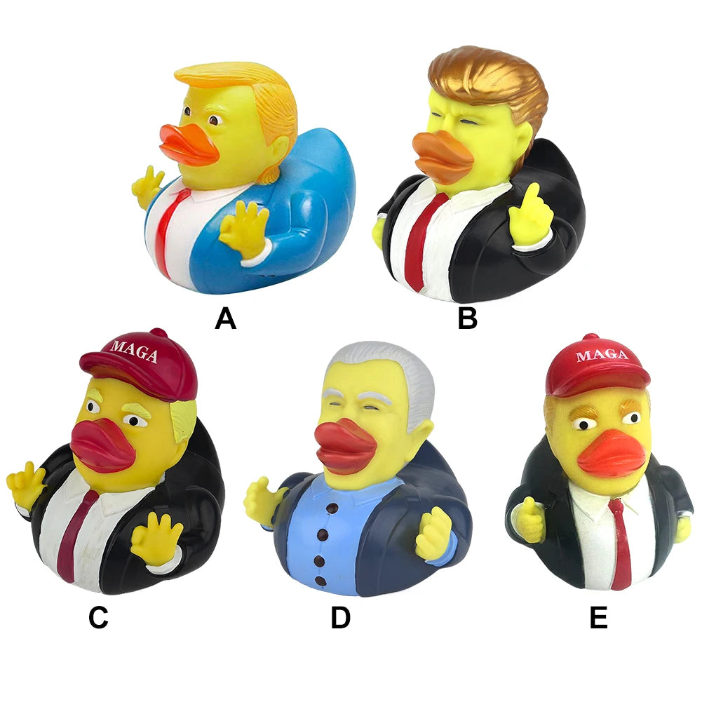 Novelty Trump Rubber Duck Bath Toy Rubber Duckies Trump Merchandise Funny Duck Toy US President Baby Toy for Kids Baby Gift