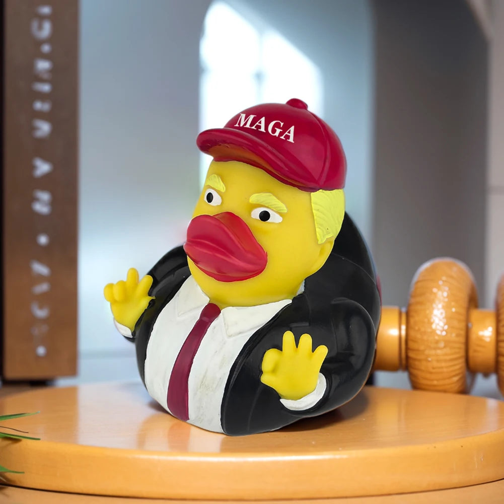 Novelty Trump Rubber Duck Bath Toy Rubber Duckies Trump Merchandise Funny Duck Toy US President Baby Toy for Kids Baby Gift