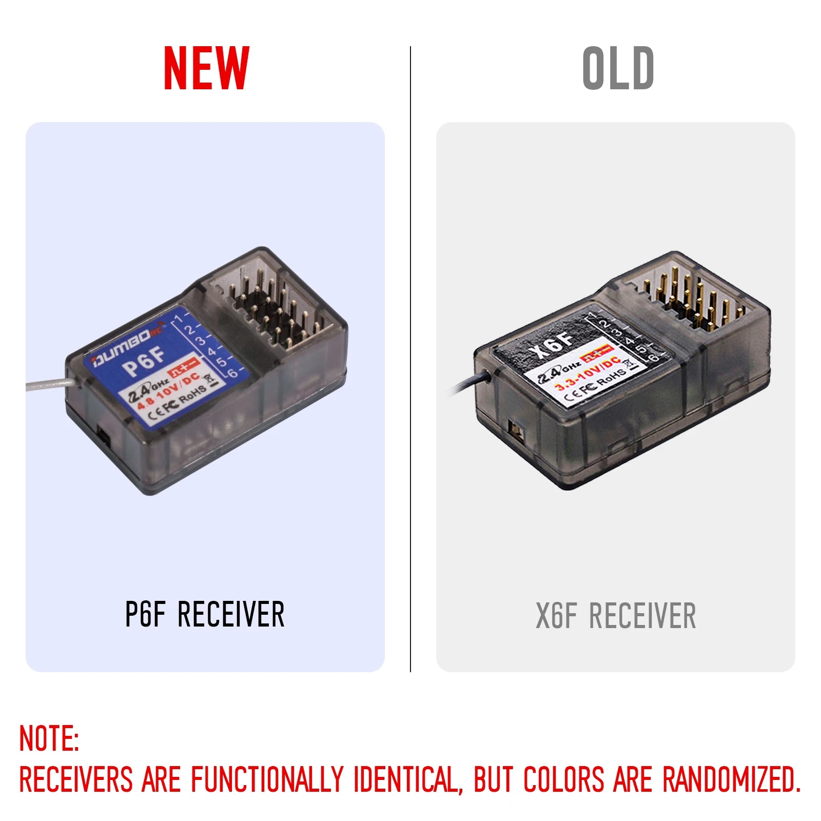 DUMBORC X6F/X6FG 2.4G 6CH Radio Control System Receiver for Domborc RC X6 Transmitter RC Car Boat Transmitter