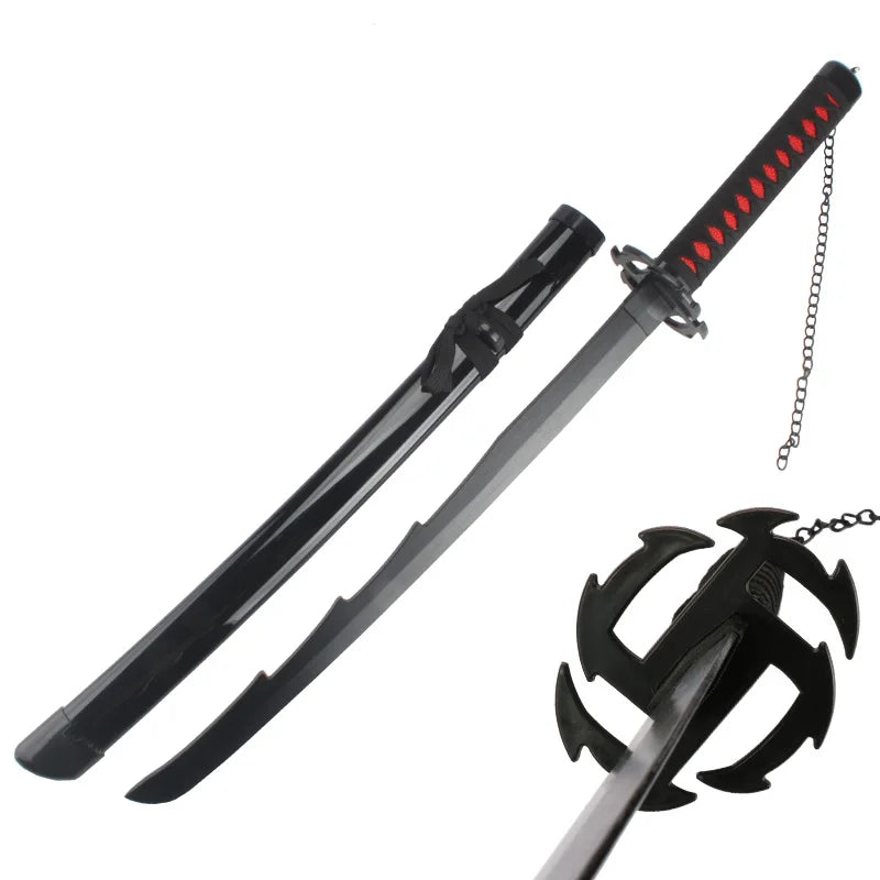 80cm Anime Bleach Katana Swords Kurosaki Ichigo Ninja Blade Cosplay Prop Wooden Anime Katana  Zangetsu Decorative