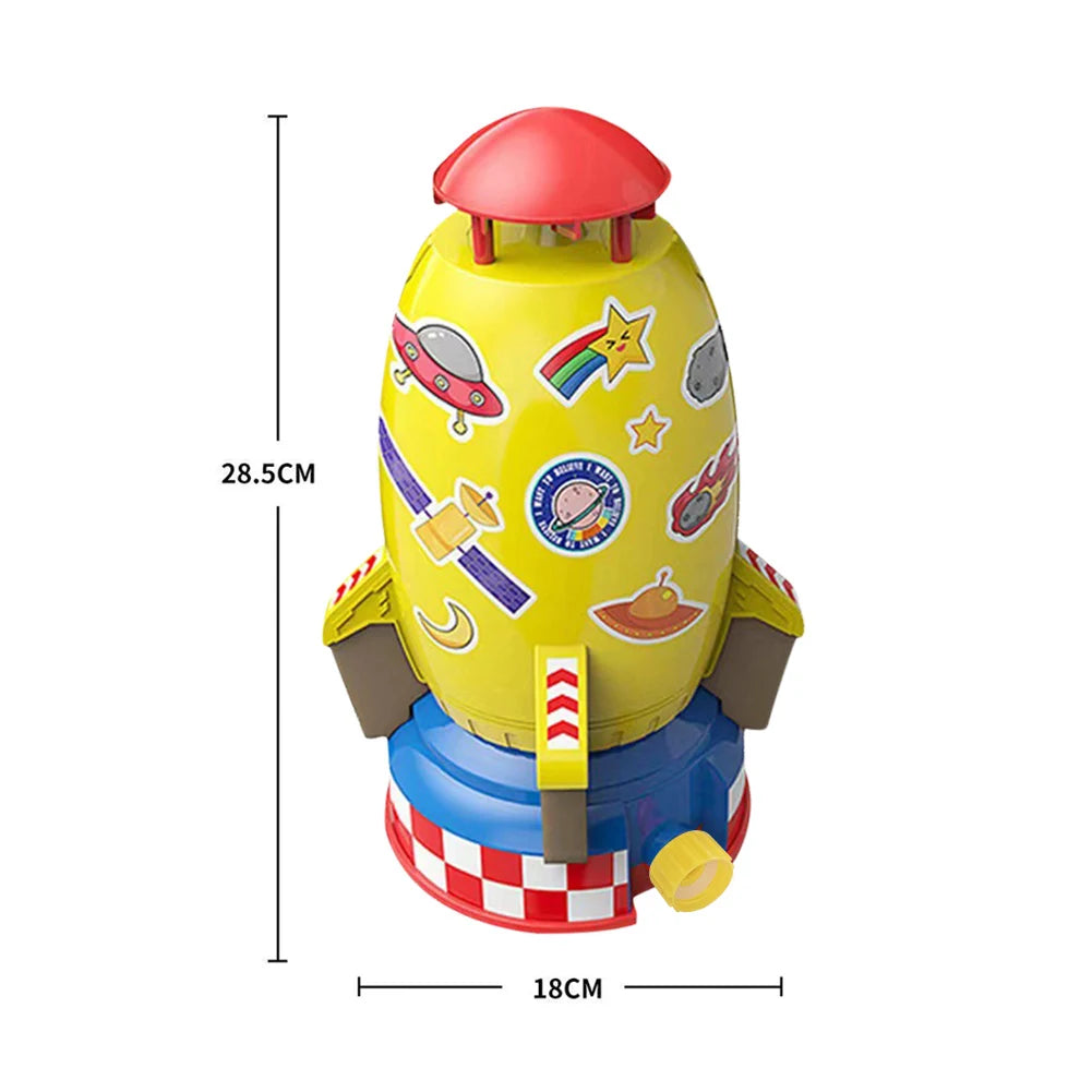 Creative Space Rocket Sprinkler Rotating Water Powered Launcher Summer Fun Entertainment for Outdoor Garden Yard Water Spray Toy