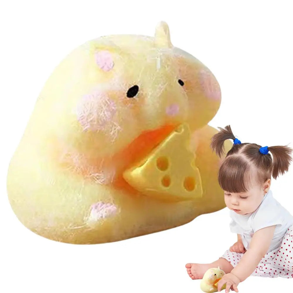 Hamster Sensory Fidget Toy Hand Relax Toy With Cheese Cute Hamster Toy Hamster Pinch Toy Squishy Toy Sensory Toy For Kids And