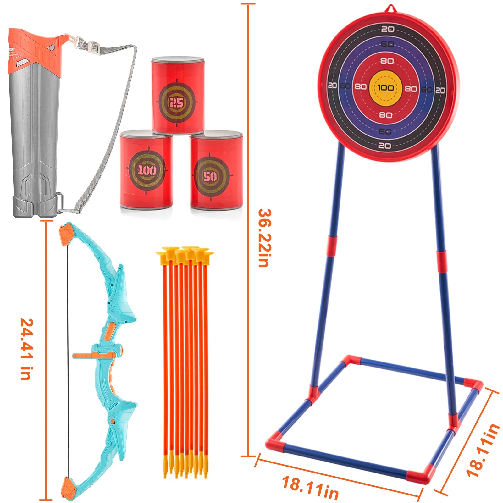 SucceBUy Bow & Arrows For Children Kids Archery Bow Practice Recurve Outdoor Sports Game Hunting Shooting Toy Boys Gift Bow Kit