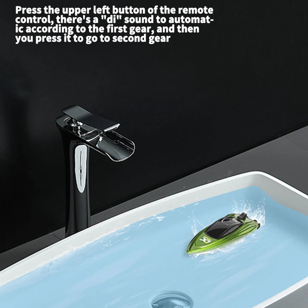 Waterproof 2.4GHz Electric RC Speed Boat Remote Control Watercraft Ship with LED Light for Kids Holiday Party Gift