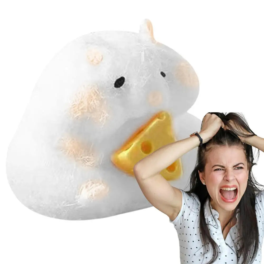 Hamster Sensory Fidget Toy Hand Relax Toy With Cheese Cute Hamster Toy Hamster Pinch Toy Squishy Toy Sensory Toy For Kids And