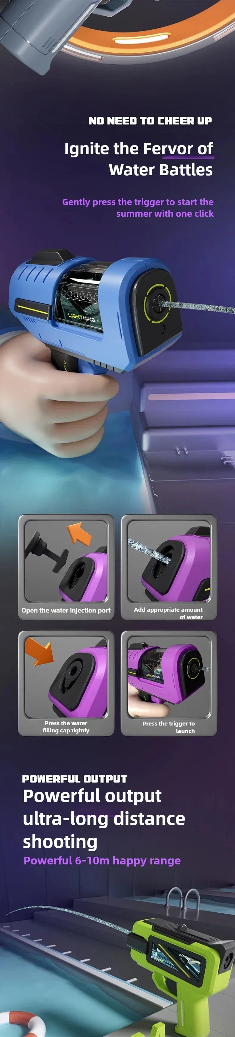 Kids Water Combat Game Transparent Tank Water Gun with Leak-Proof Design Outdoor Splash Battle Toy for Teens Ideal Summer Toy