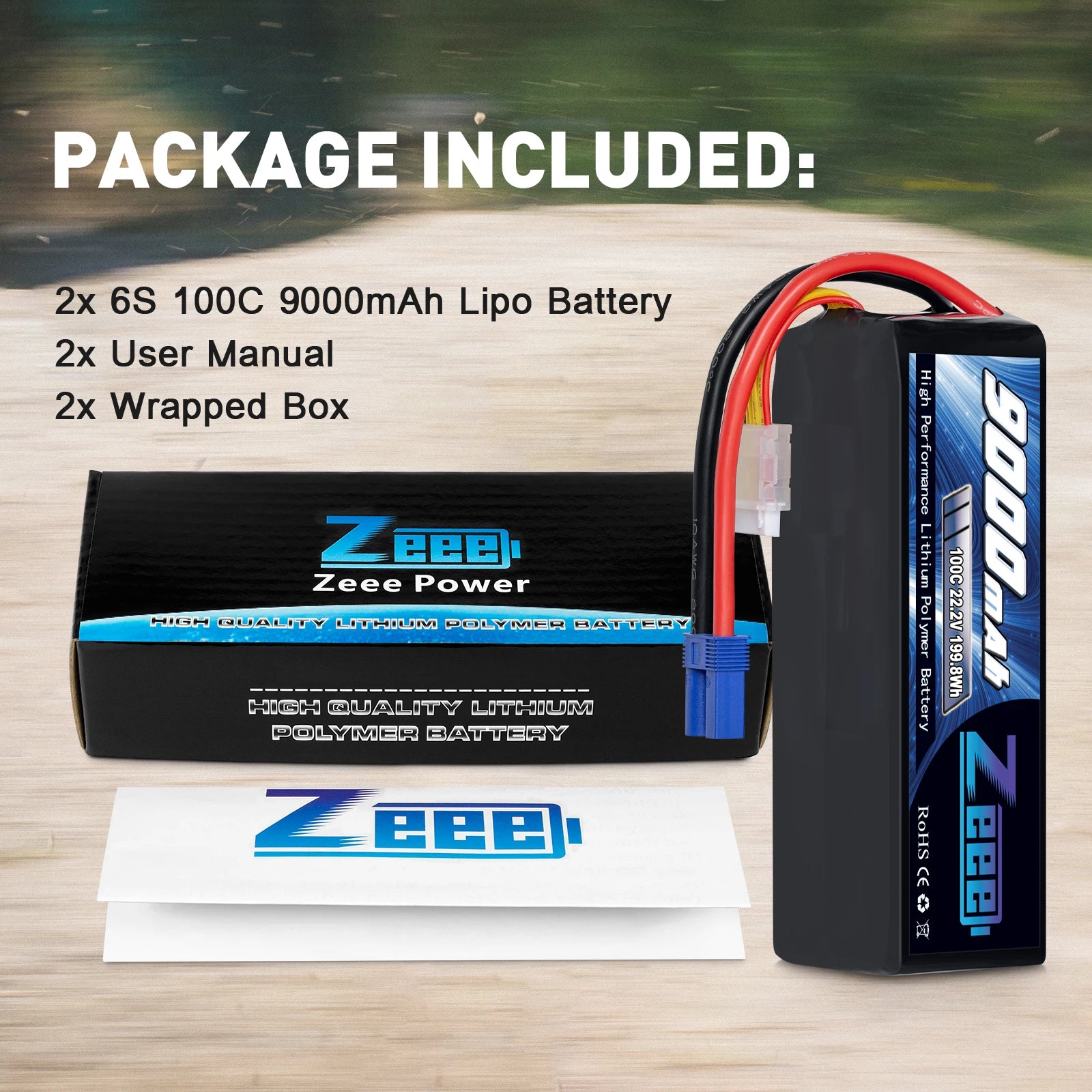 1/2units Zeee 6S 9000mAh Lipo Battery 22.2V 100C Softcase with EC5 Plug for RC Car Boat FPV Drones Airplane Buggy RC Model Parts