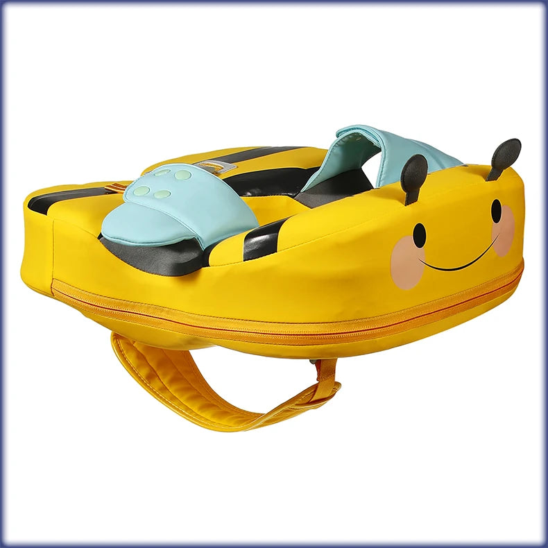 Baby Float With Crotch Strap & Inflation-free Solid Core Mambobaby Kid Swimming Ring Have Sunshade 0-7 Yeas Old Swim Pool Tube