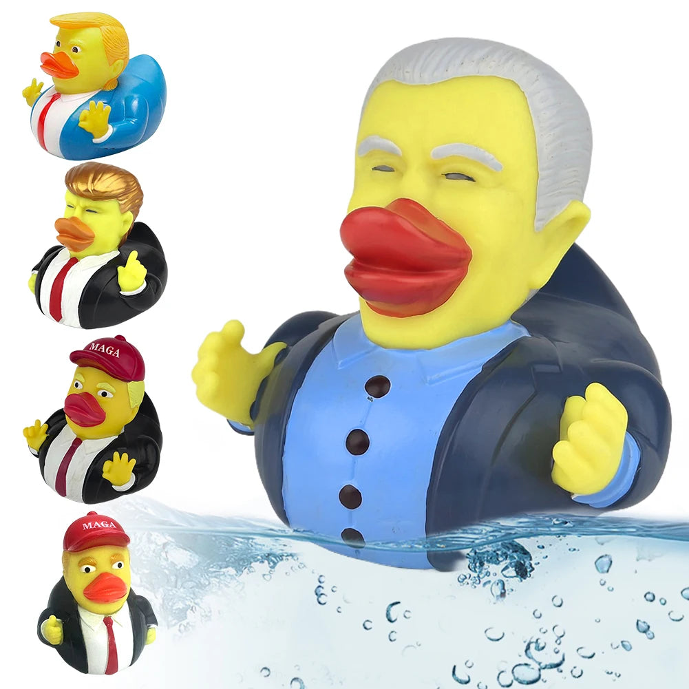Novelty Trump Rubber Duck Bath Toy Rubber Duckies Trump Merchandise Funny Duck Toy US President Baby Toy for Kids Baby Gift