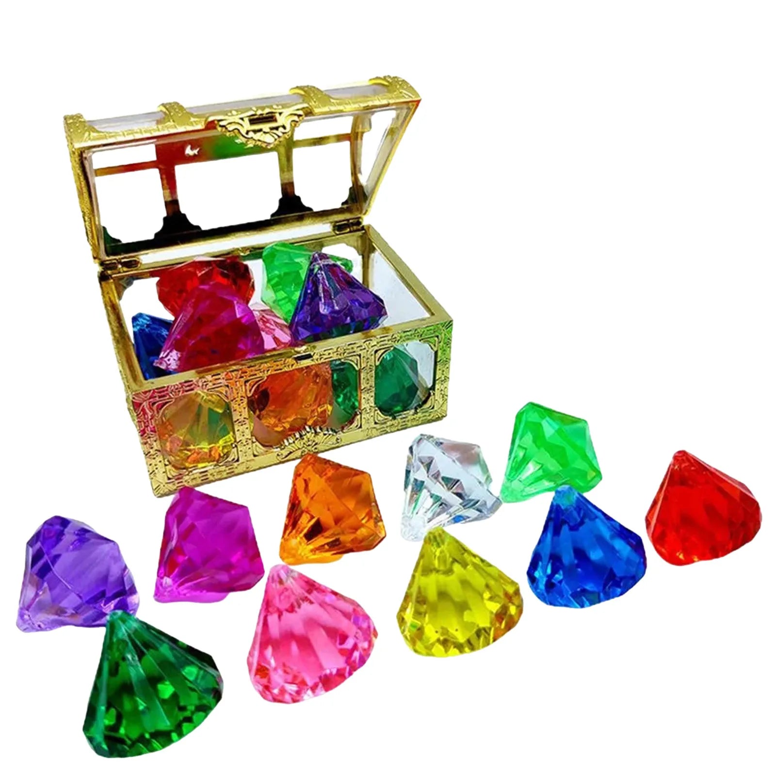 10pcs Diamond Set With Box Diving Gem Pool Toy Underwater Swimming Toy For Kids Kids Arts And Crafts Ages 2-5 Boys Fast Shipping