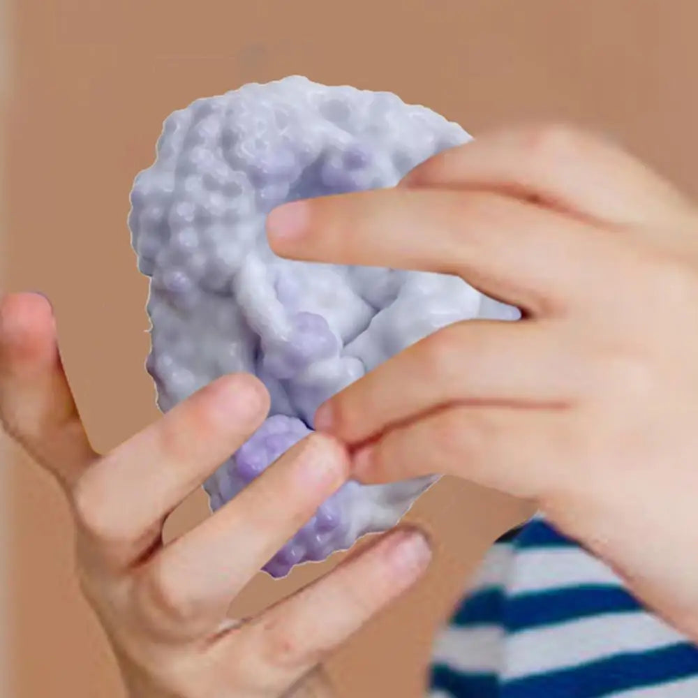 Shapeable Grape Stressball Noisy Silicone Squeeze Ball With Small Beads Shapeable Squish Toy Multifunctional Fidget Supplies