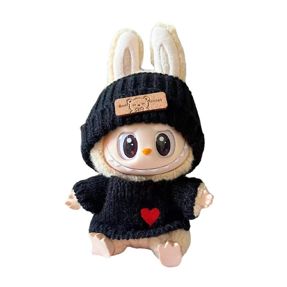 17cm Labubu I II Idol Dolls Cute Mini Plush Doll'S Clothes Korea Kpop Exo Idol Dolls Overalls Clothing DIY Accessories Gifts