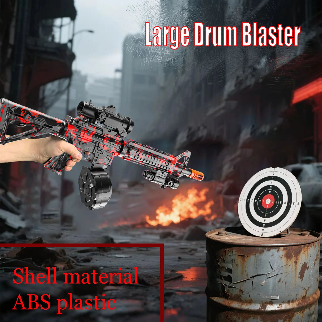 Blaster With Drum, Automatic Dual Mode Blaster, For Outdoor Activities -Perfect For Outdoor Team Games & Christmas Gifts