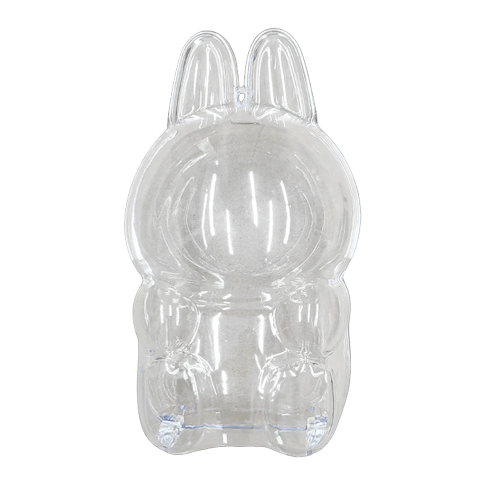 For Labubu Transparent Protective Cover Monster Toy Storage Case Cute Elf Plushie Display Cover for Sitting Party Dolls