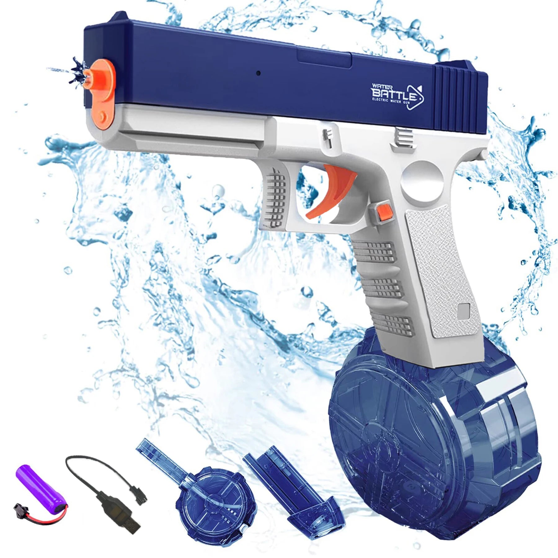 M1911 Electric Water Gun - Rechargeable, High-Capacity, Large Water Tank, Summer Fun, Gift for Kids