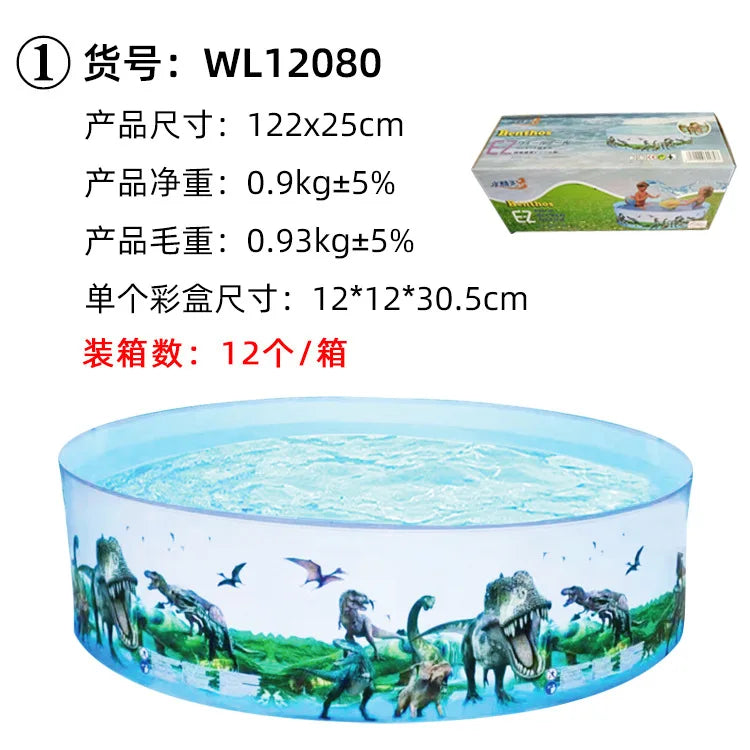 Nuwani PVC Folding Swimming Pool for Kids Toddlers - Non-Inflatable Outdoor Backyard Pool for Adults, Kids, Pets