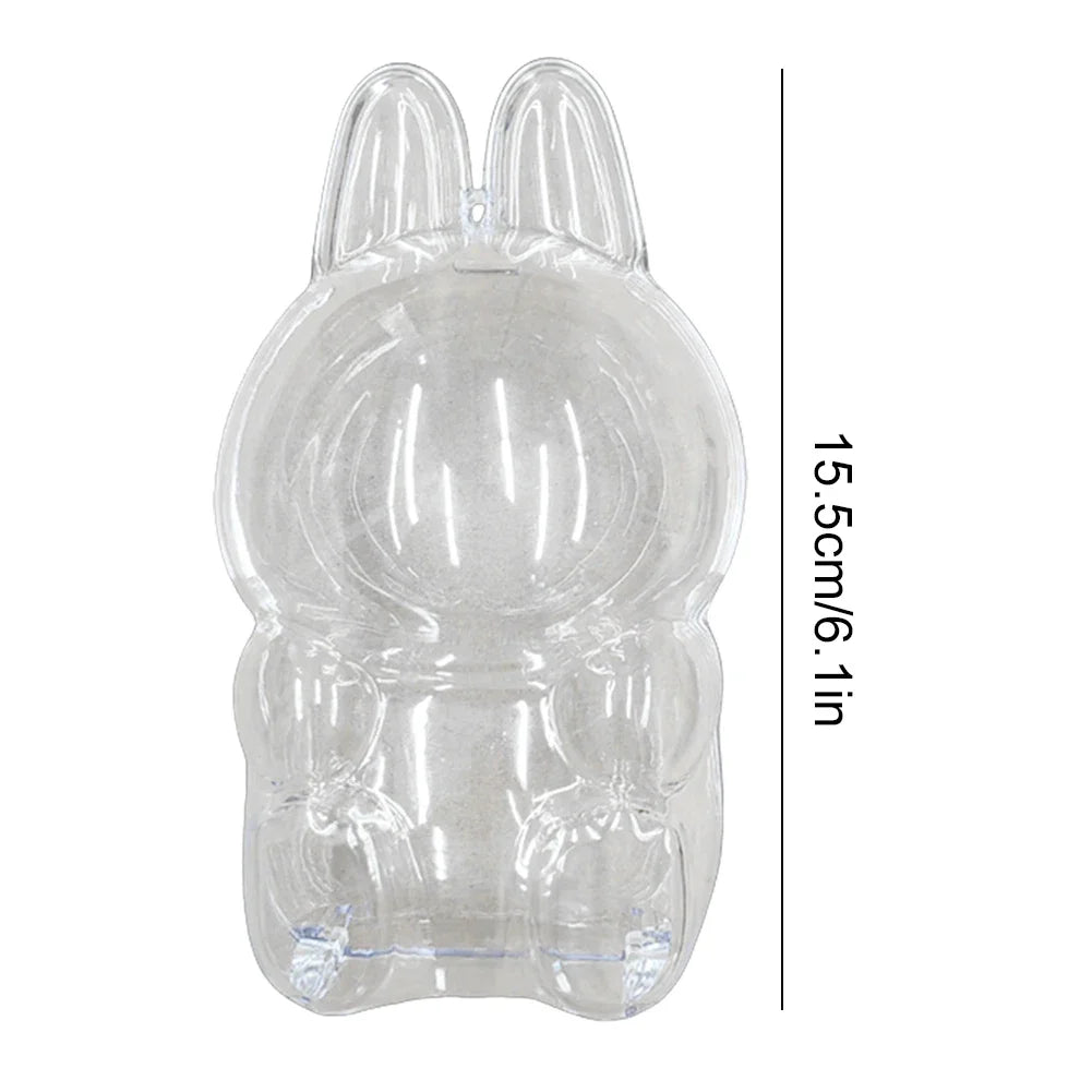 2025 LABUBU Clear Macaron Case Dust Case Popmart Bubble Mart Doll Accessories Elf Doll Cover Storage Box Christmas New Year Gift
