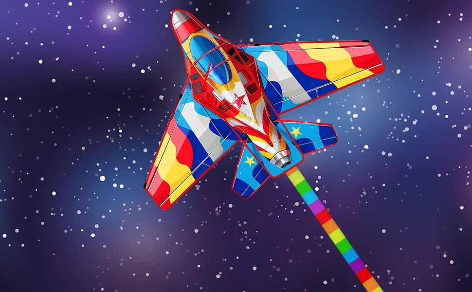 New Outdoor Fun Sport  Red Plane Kite Beginner Kites For Adults And Kids Come With String And Handle