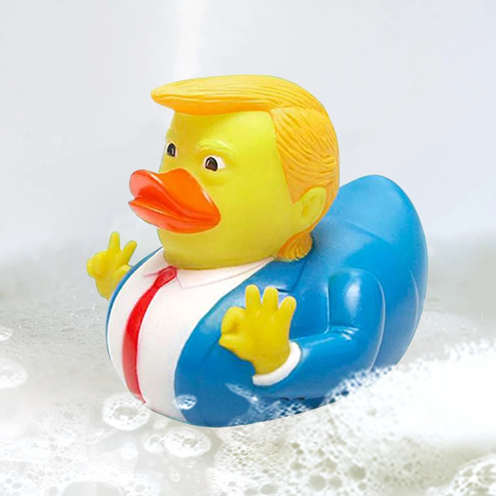 Novelty Trump Rubber Duck Bath Toy Rubber Duckies Trump Merchandise Funny Duck Toy US President Baby Toy for Kids Baby Gift