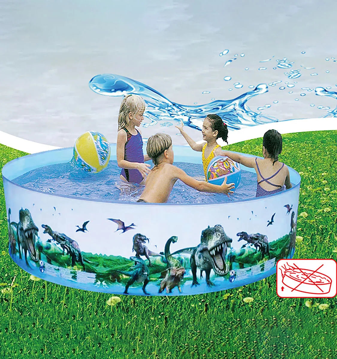 Nuwani PVC Folding Swimming Pool for Kids Toddlers - Non-Inflatable Outdoor Backyard Pool for Adults, Kids, Pets