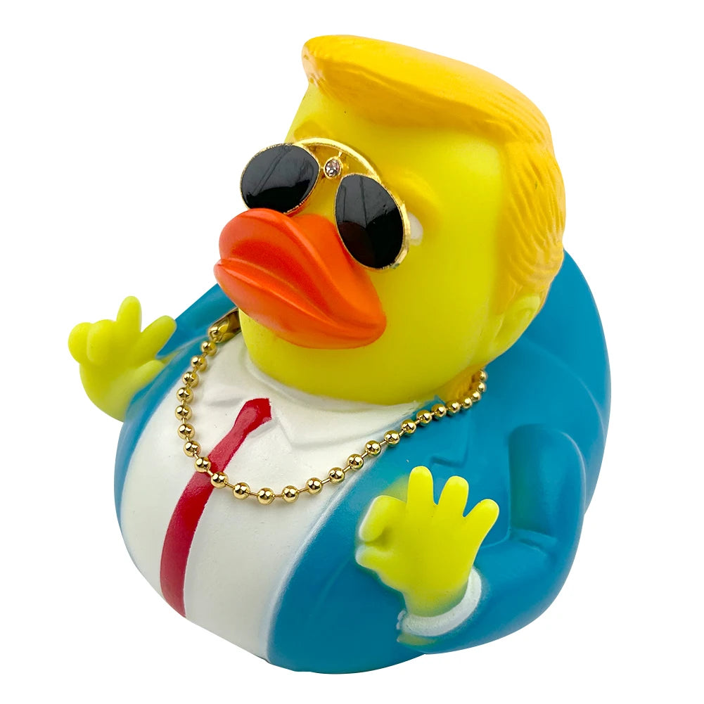 Novelty Trump Rubber Duck Bath Toy Rubber Duckies Trump Merchandise Funny Duck Toy US President Baby Toy for Kids Baby Gift