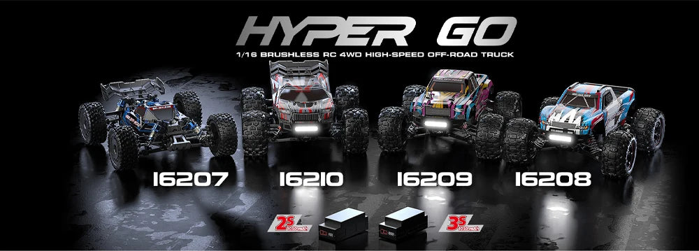 MJX16207 16208 1/16 RC Car 70KM/h Brushless HYPER GO 2.4G 4WD Racing Car Off-Road Remote Control RC Truck Hobby Toy