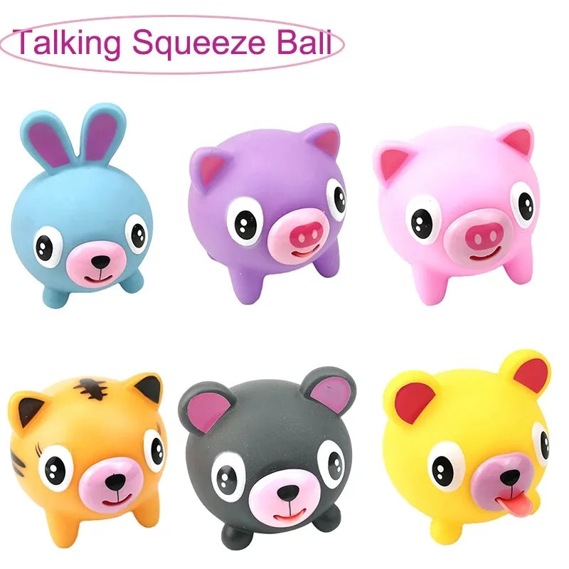 Talking Animal Baby Toys Jabber Ball Tongue Out Stress Relieve Soft Cute Tiger Pig Dog Ball Great Gifts for Kids Adult Baby Toy