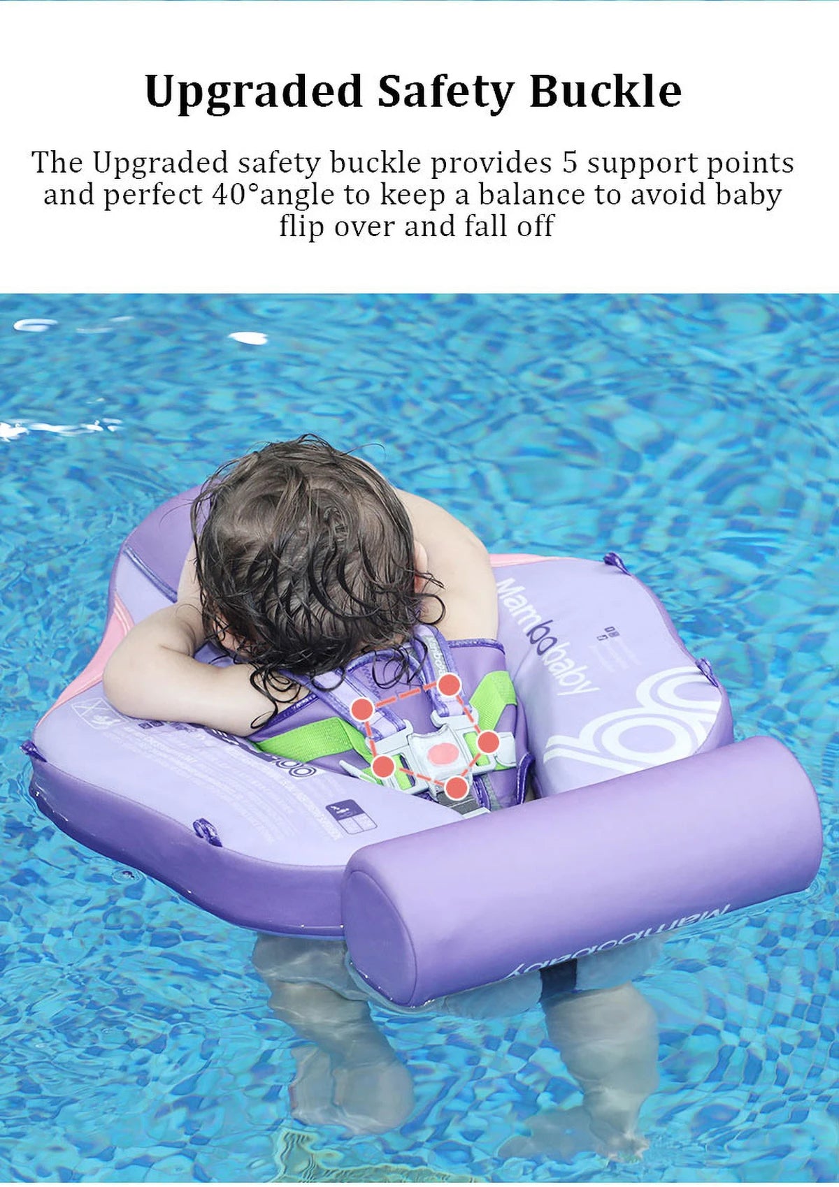 Mambobaby Baby Float With Canopy Swimming Ring For Infant No Inflation Pool Floaties Accessories 6-10 Months 1 Years Water Toys
