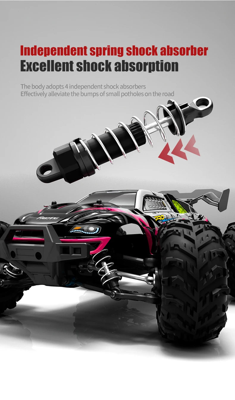 Teeggi 16101 /16102 PRO 1:16 High Speed RC Car With LED Light Drift 70KM/H 4WD RC Off-Road Car Monster Truck Toy For Kid Gifts