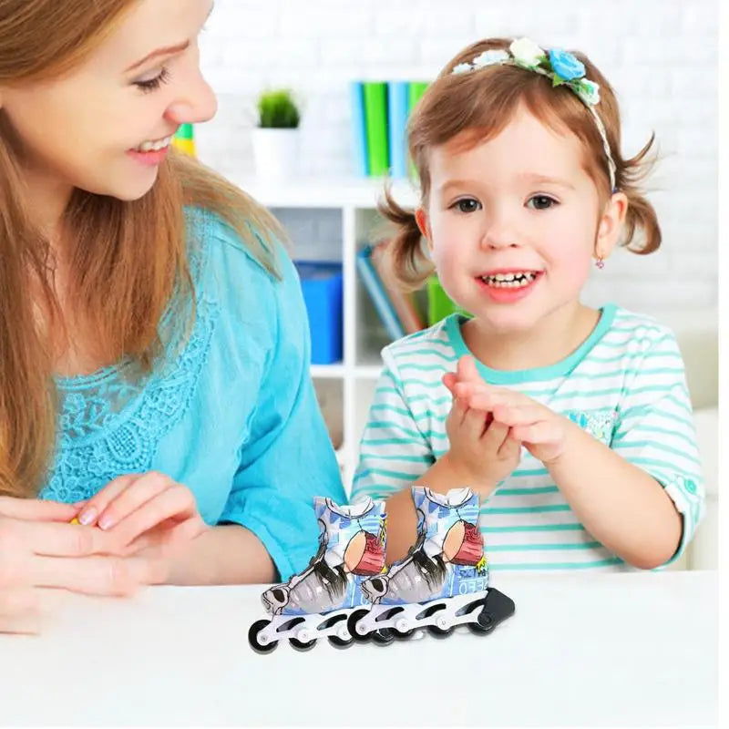 Mini Skateboard Toy Finger Skateboard Shoes Toys Colorful Finger Skates Toys Mini Sneakers For Kids Boys Girls Finger Breakdance