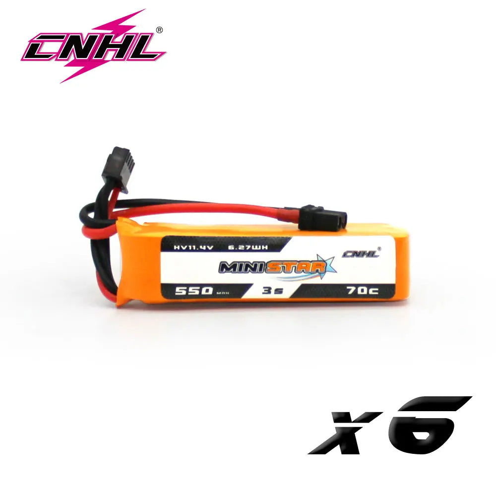 6PCS CNHL 2S 3S 4S 7.6V 11.4V 15.2V Lipo Battery 550mAh 70C MiniStar HV With XT30 Plug For RC FPV Racing Drone Drone Airplane