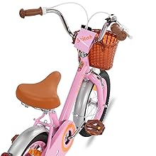 STITCH Retro 12/14/16/18 inch children's bike for 2-8-year-old girls, children's bike with front basket, support wheels