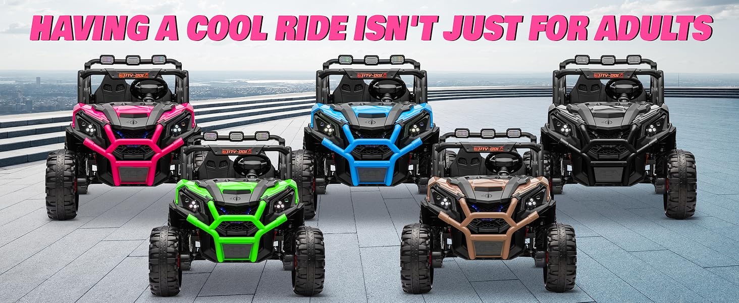 24V XL 2 Seater Ride on Toys Car for Girls, 2WD/4WD Switchable Off-Road UTV w/Long-Endurance Battery Power, 3-Speed Remote Contr