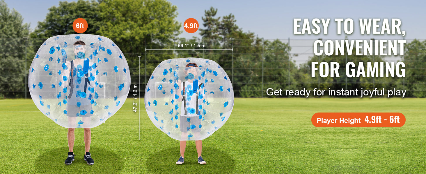 SucceBuy 5FT/1.5M Inflatable Bumper Ball Body Sumo Zorb Balls for Teen & Adult 0.8mm Thick PVC Human Hamster Bubble Balls