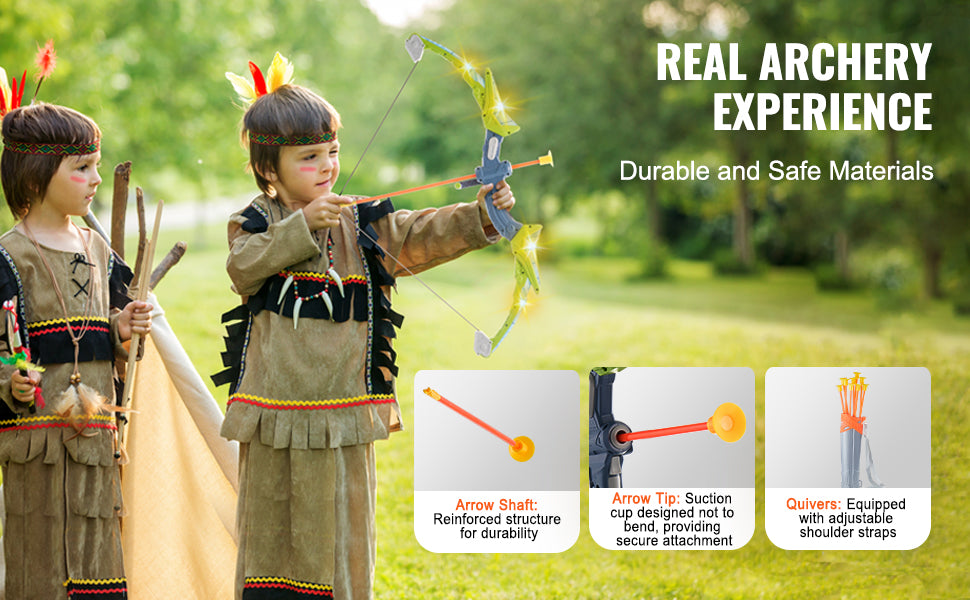 SucceBUy Bow & Arrows For Children Kids Archery Bow Practice Recurve Outdoor Sports Game Hunting Shooting Toy Boys Gift Bow Kit